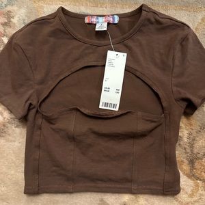 URBAN OUTFITTERS BRAND NEW WITH TAGS brown crop top